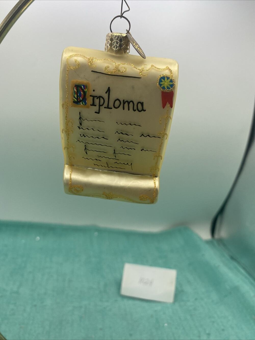 Teacher Gifts Blown Ornaments for Christmas Tree Diploma Glass 3”X 2”